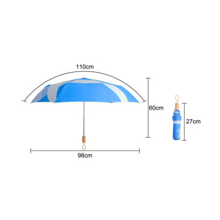 Custom Made RPET Lightweight Umbrella with Wooden Handle