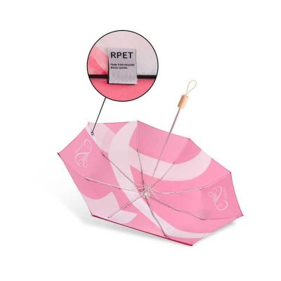 Custom Made Umbrellas  - Custom Made RPET Lightweight Umbrella with Wooden Handle