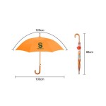 Custom Made Umbrellas  - RPET Wooden Umbrella with Curved Handle