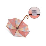 Custom Made Umbrellas  - RPET Wooden Umbrella with Curved Handle