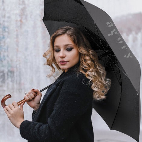 Printed Umbrellas - Curved Handle