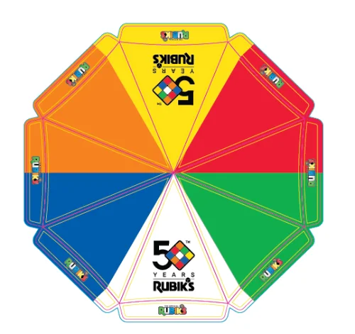 Panel layout proof for the Rubik’s Cube 50th anniversary umbrella